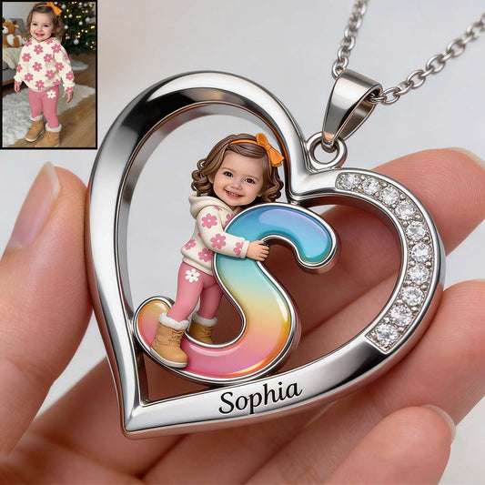 Custom Any Photo - Personalized Kid Shaped Metal Pendant Necklace