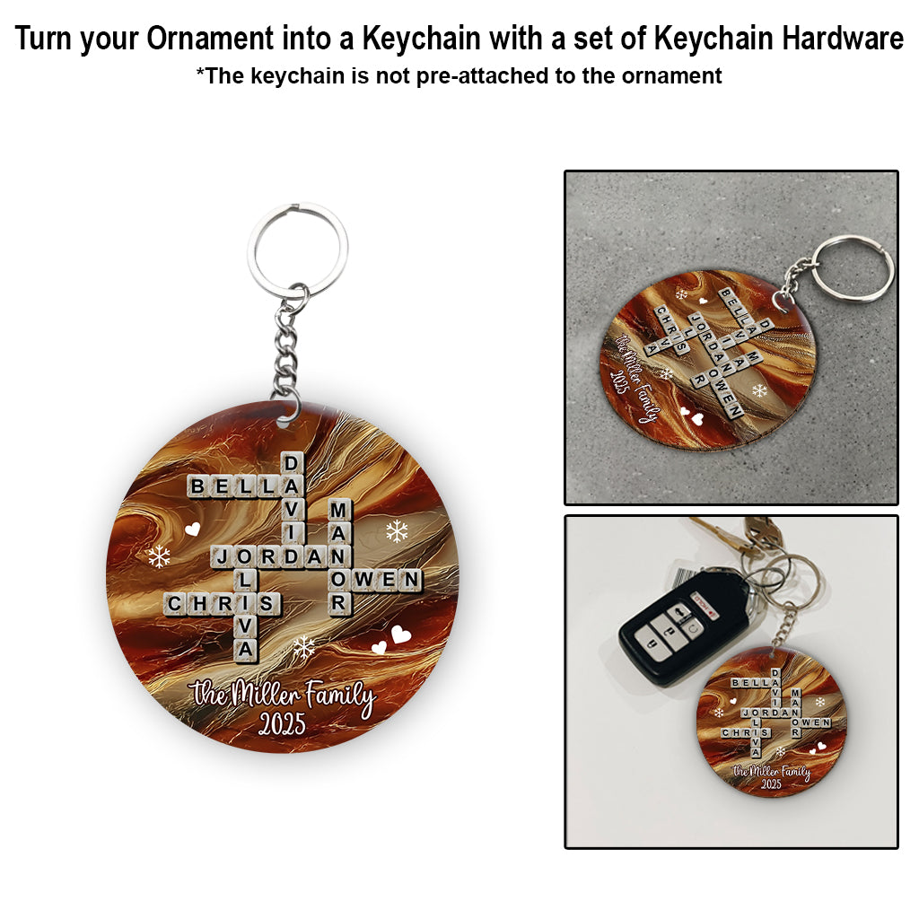 Crossword Puzzle Scrabble - Personalized Family Ornament