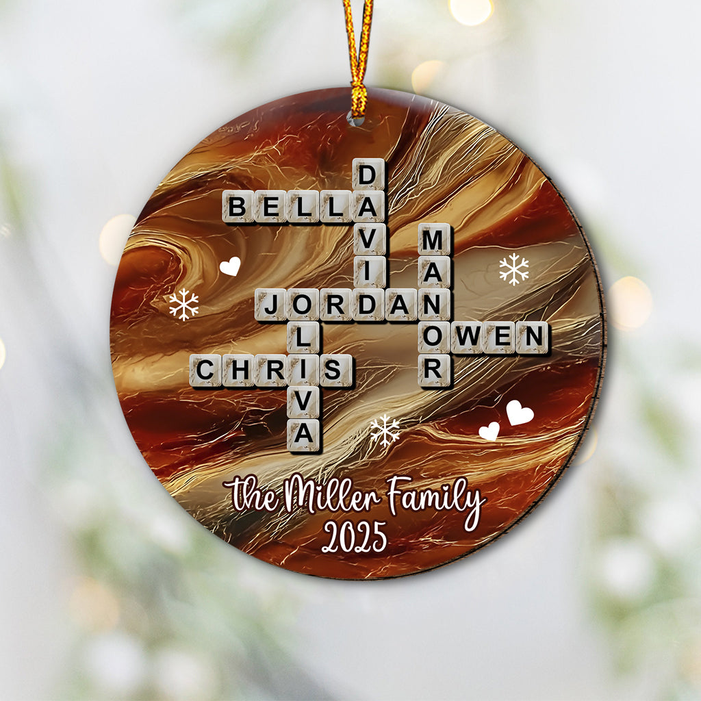 Crossword Puzzle Scrabble - Personalized Family Ornament