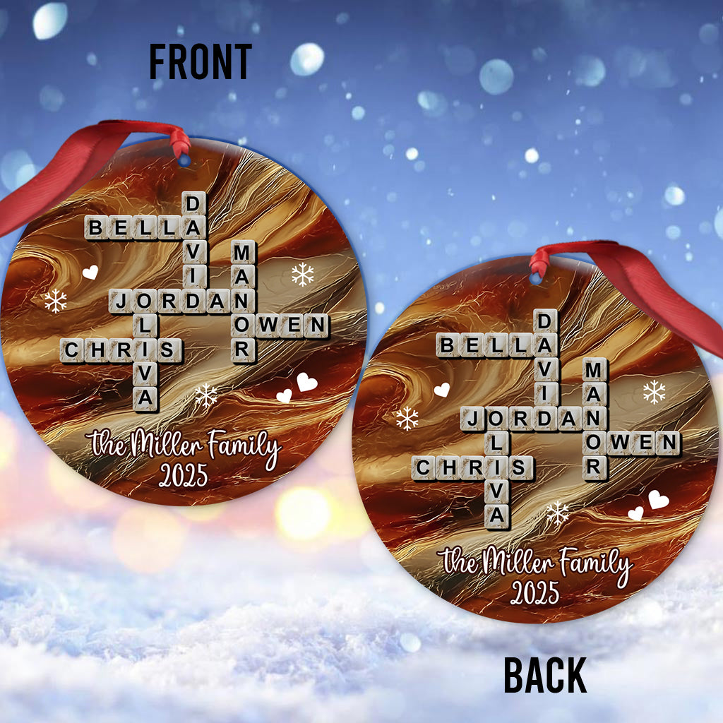 Crossword Puzzle Scrabble - Personalized Family Ornament