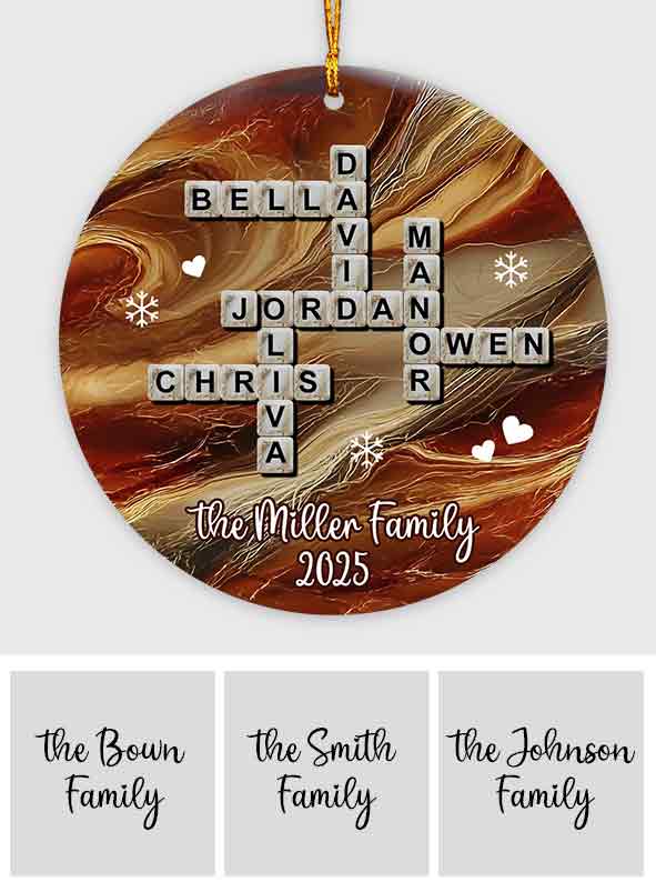 Crossword Puzzle Scrabble - Personalized Family Ornament