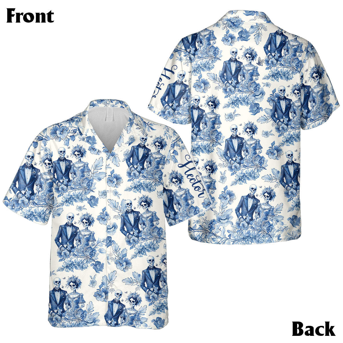 Bis dass der Tod uns scheidet – Personalisiertes Hawaiihemd und ärmelloses Kleid für Paare