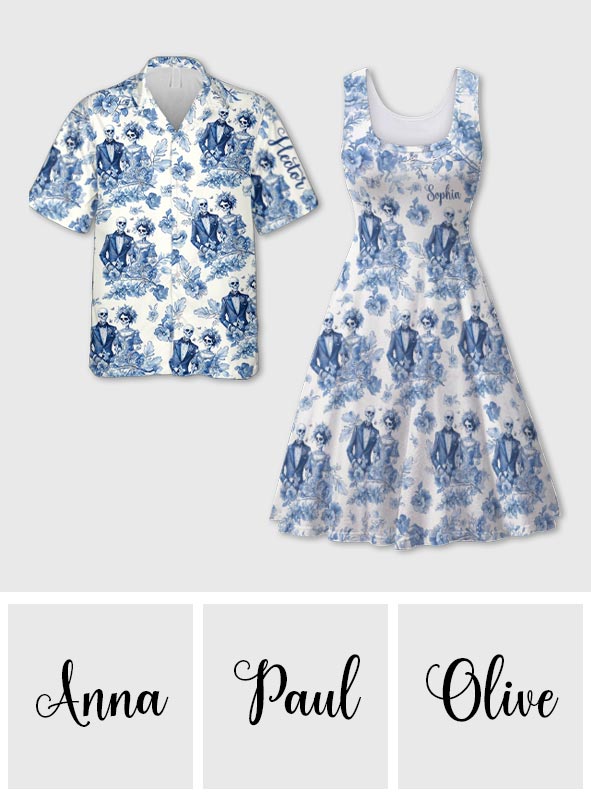 Bis dass der Tod uns scheidet – Personalisiertes Hawaiihemd und ärmelloses Kleid für Paare