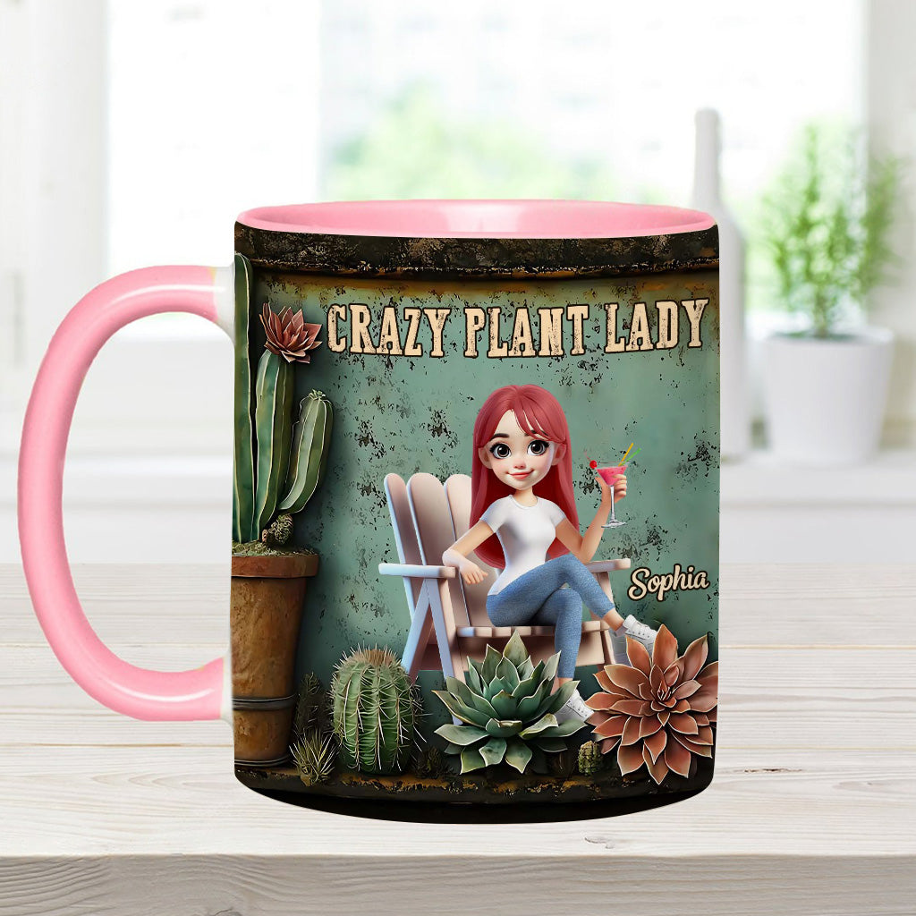 Verrückte Pflanzenliebhaberin – Personalisierte Garten-Akzent-Tasse