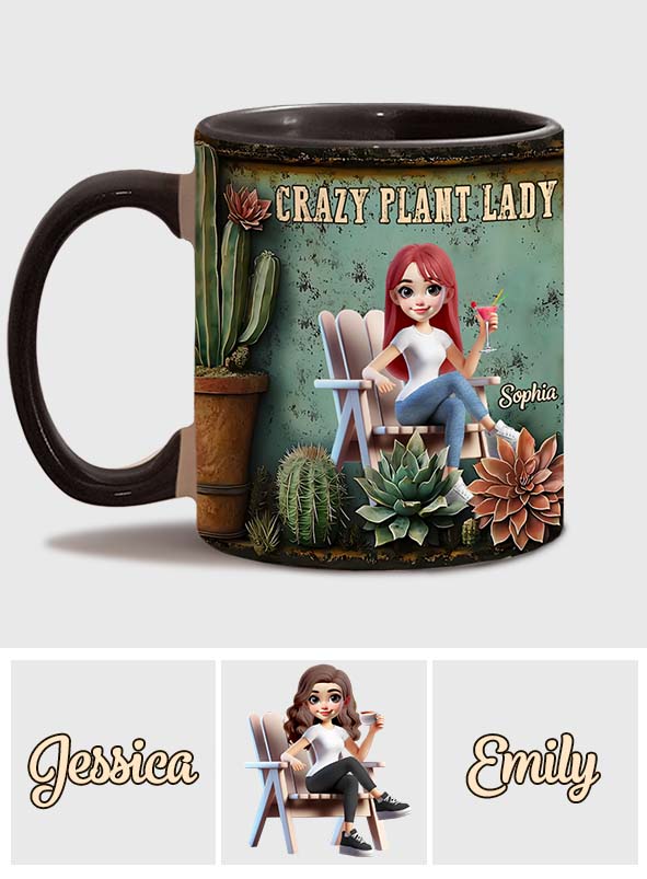 Verrückte Pflanzenliebhaberin – Personalisierte Garten-Akzent-Tasse