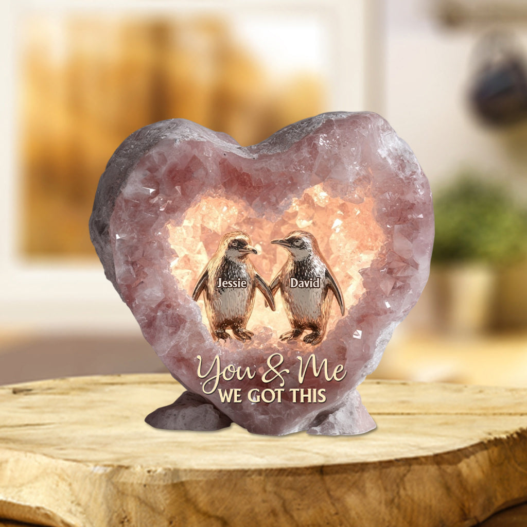 Rosenquarz-Stil – Jubiläumsgeschenk, Valentinstagsgeschenk, Geschenk der bedingungslosen Liebe – personalisierte Acrylplakette in individueller Form für Paare
