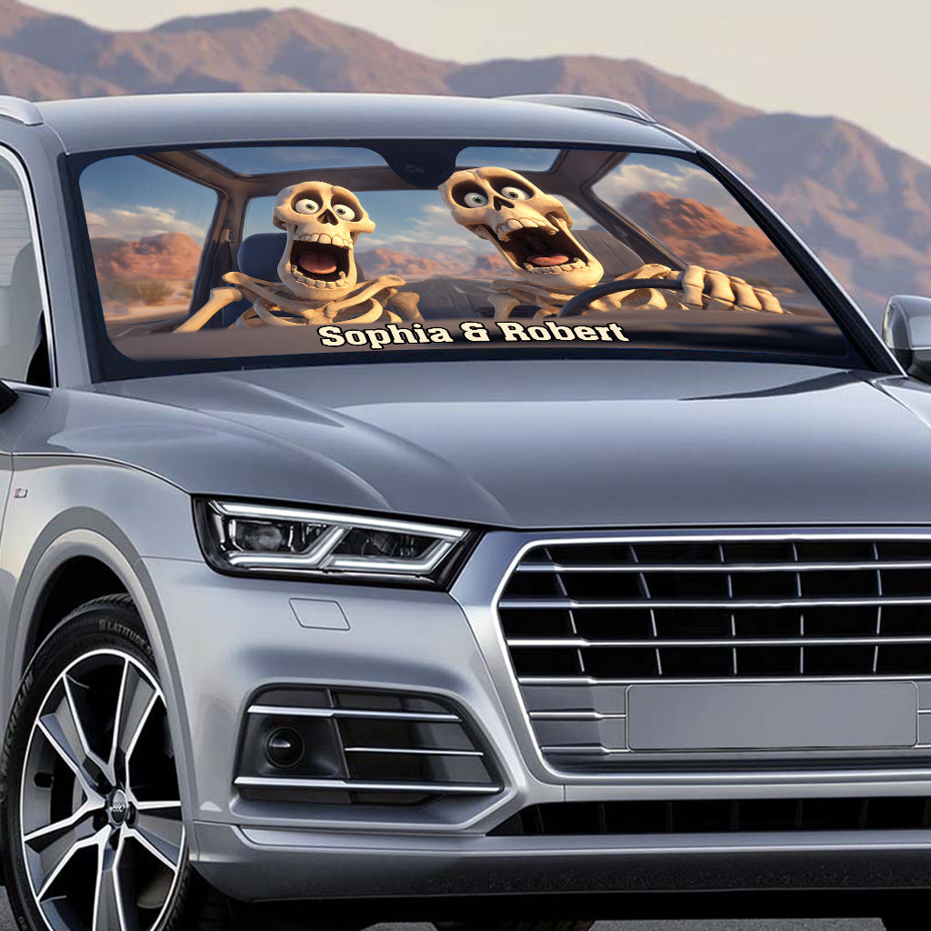Funny Car - Personalized Skull Car Sunshade