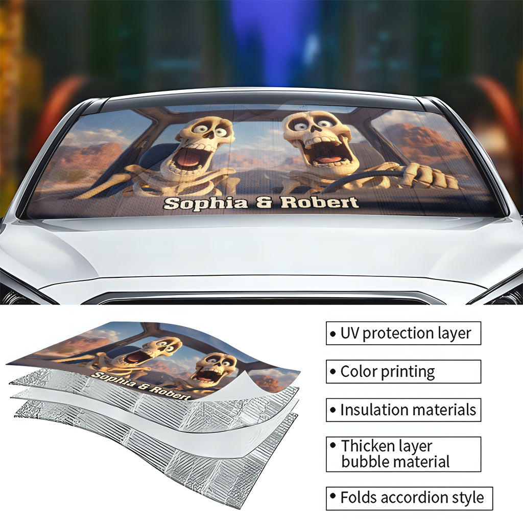 Funny Car - Personalized Skull Car Sunshade