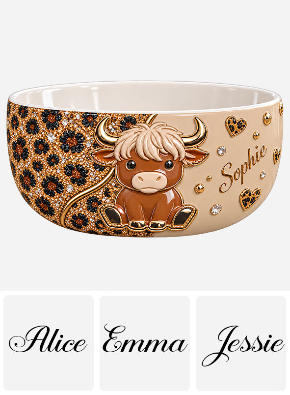 Cute Highland Cow - Personalized Highland Cow Ceramic Bowl