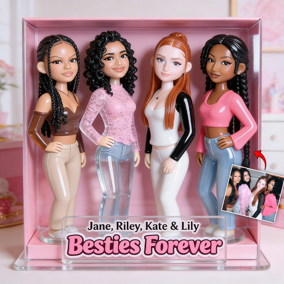 Individuelles Foto – Galentine Squad – Personalisierte Acrylplakette in individueller Form für die beste Freundin