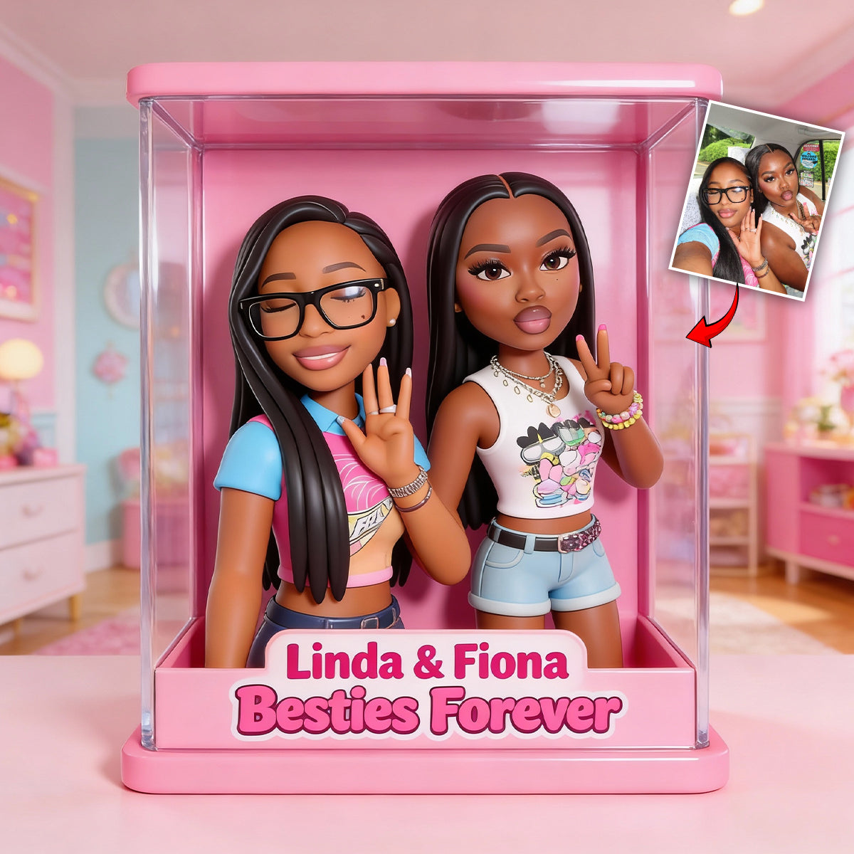 Individuelles Foto – Galentine Squad – Personalisierte Acrylplakette in individueller Form für die beste Freundin