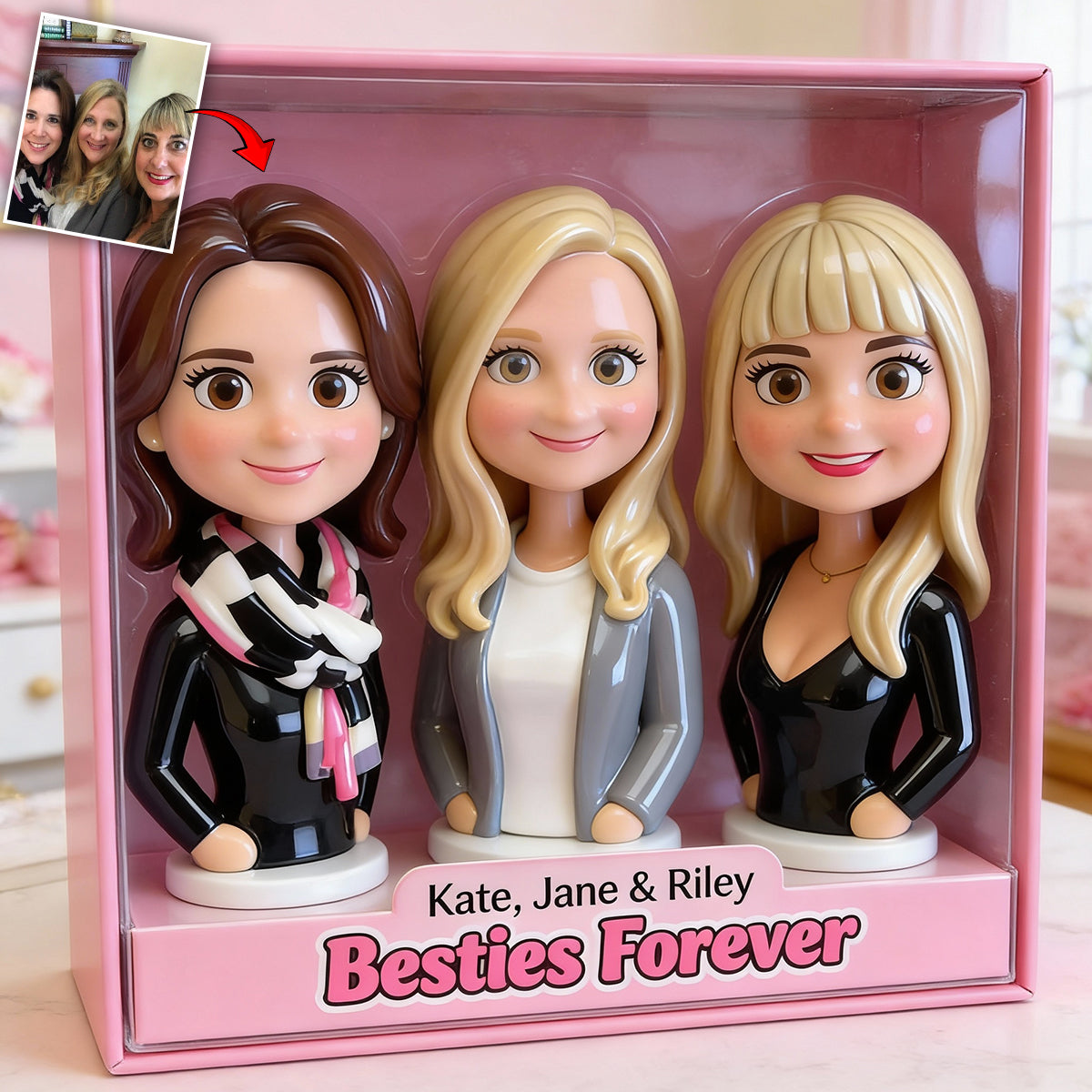 Individuelles Foto – Galentine Squad – Personalisierte Acrylplakette in individueller Form für die beste Freundin