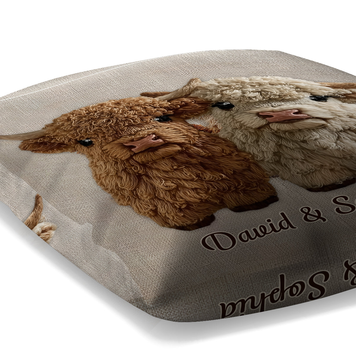 Du & Ich – Personalisiertes Dekokissen mit Hochlandrind