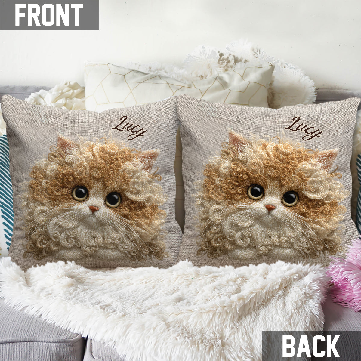 Cat Lovers - Personalized Cat Throw Pillow