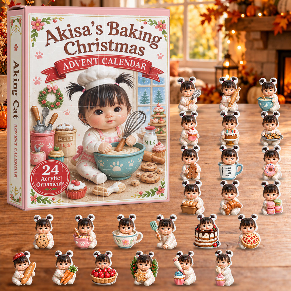 Custom Any Photo, Love Baking - Personalized Baking Advent Calendar With 3D Collectibles