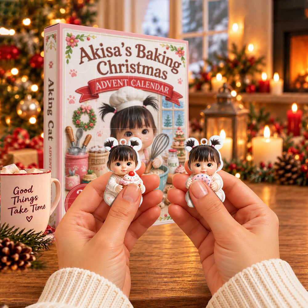 Custom Any Photo, Love Baking - Personalized Baking Advent Calendar With 3D Collectibles