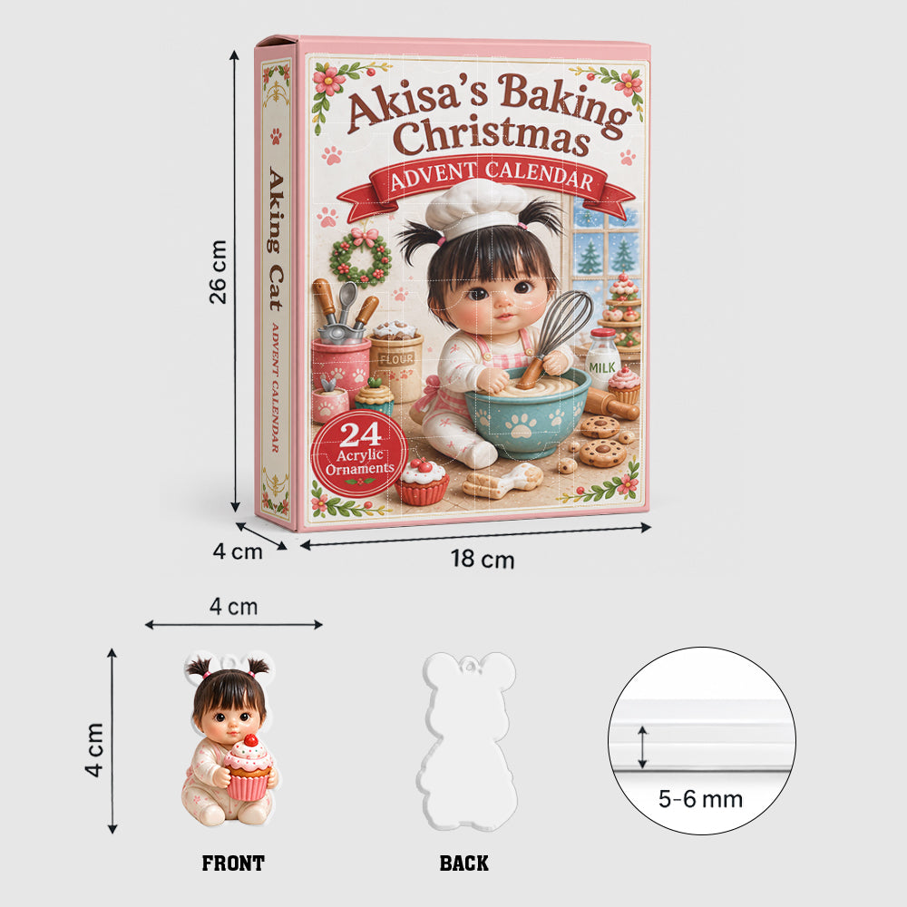 Custom Any Photo, Love Baking - Personalized Baking Advent Calendar With 3D Collectibles