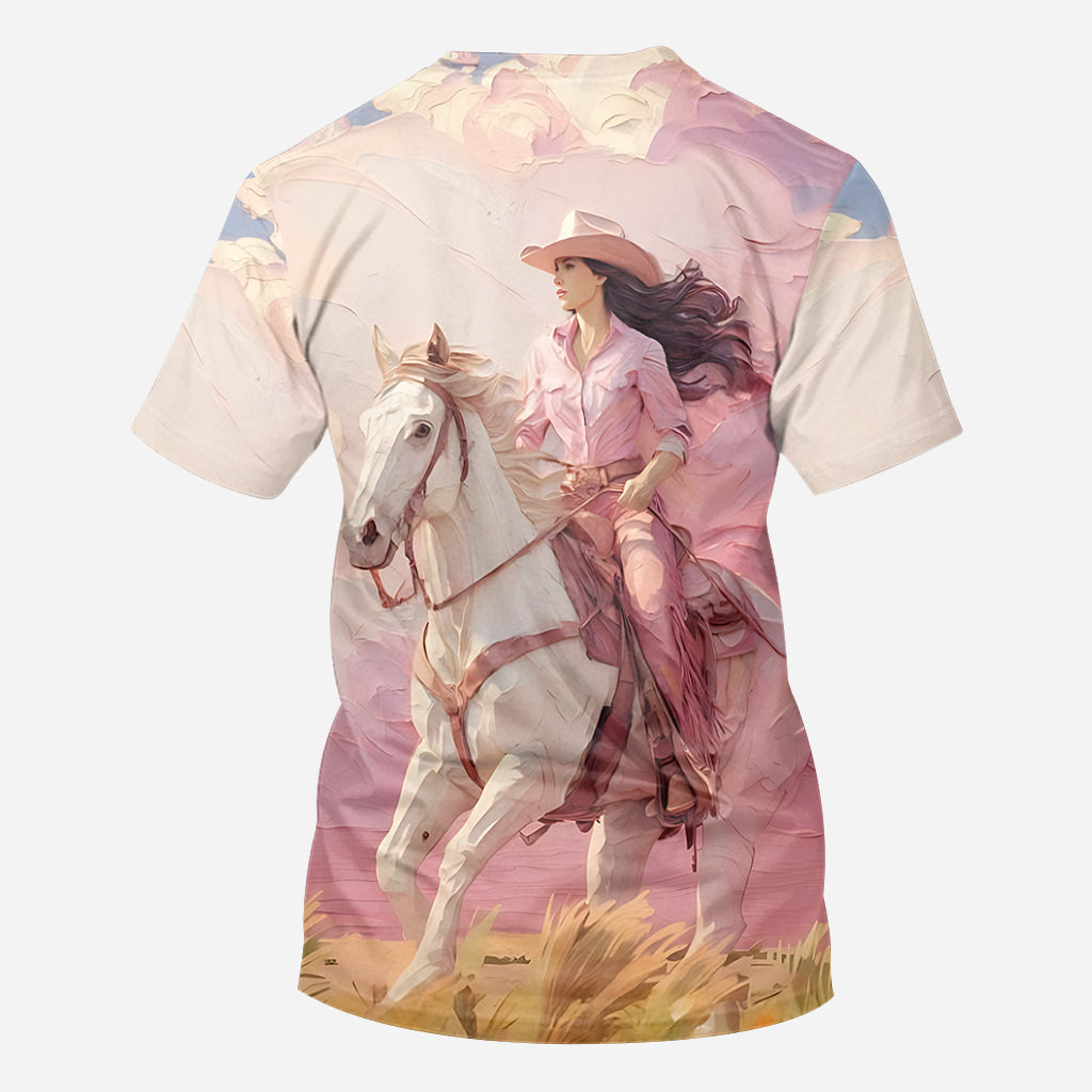 Pink Cowgirl - Personalized Cowgirl All Over Shirt