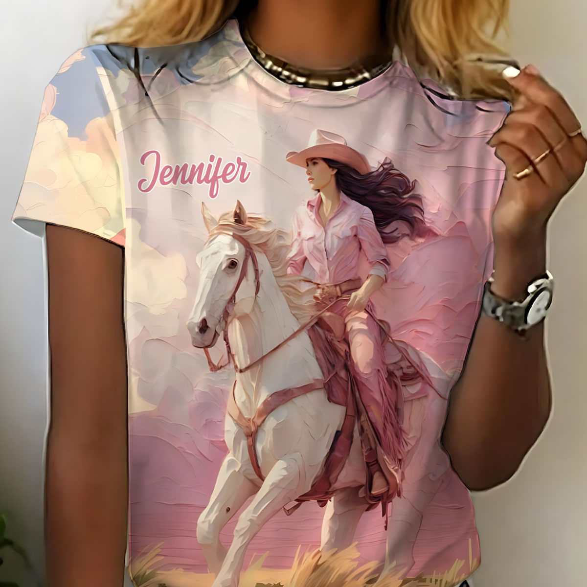 Pink Cowgirl - Personalized Cowgirl All Over Shirt