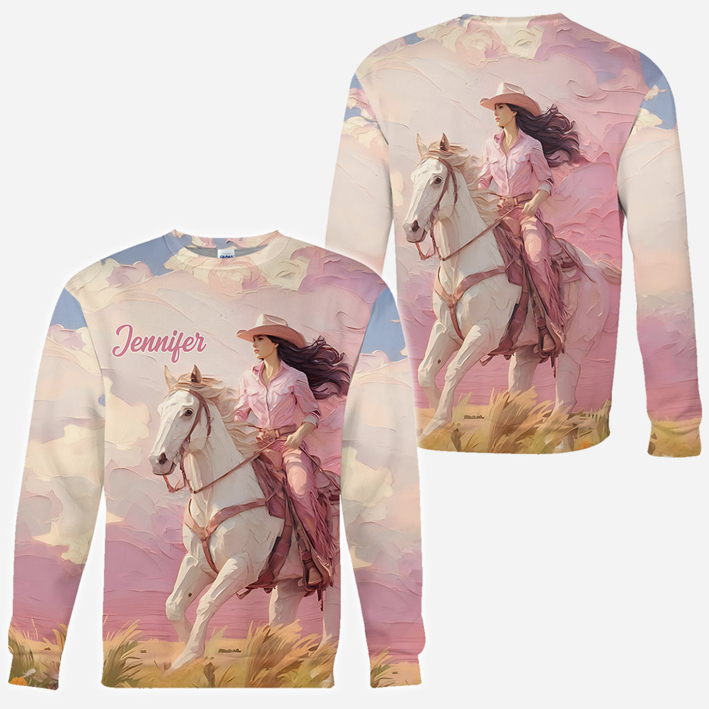 Pink Cowgirl - Personalized Cowgirl All Over Shirt