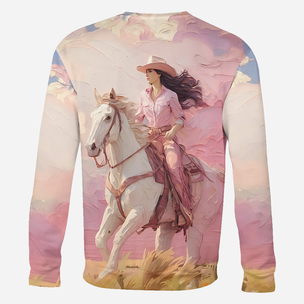 Pink Cowgirl - Personalized Cowgirl All Over Shirt