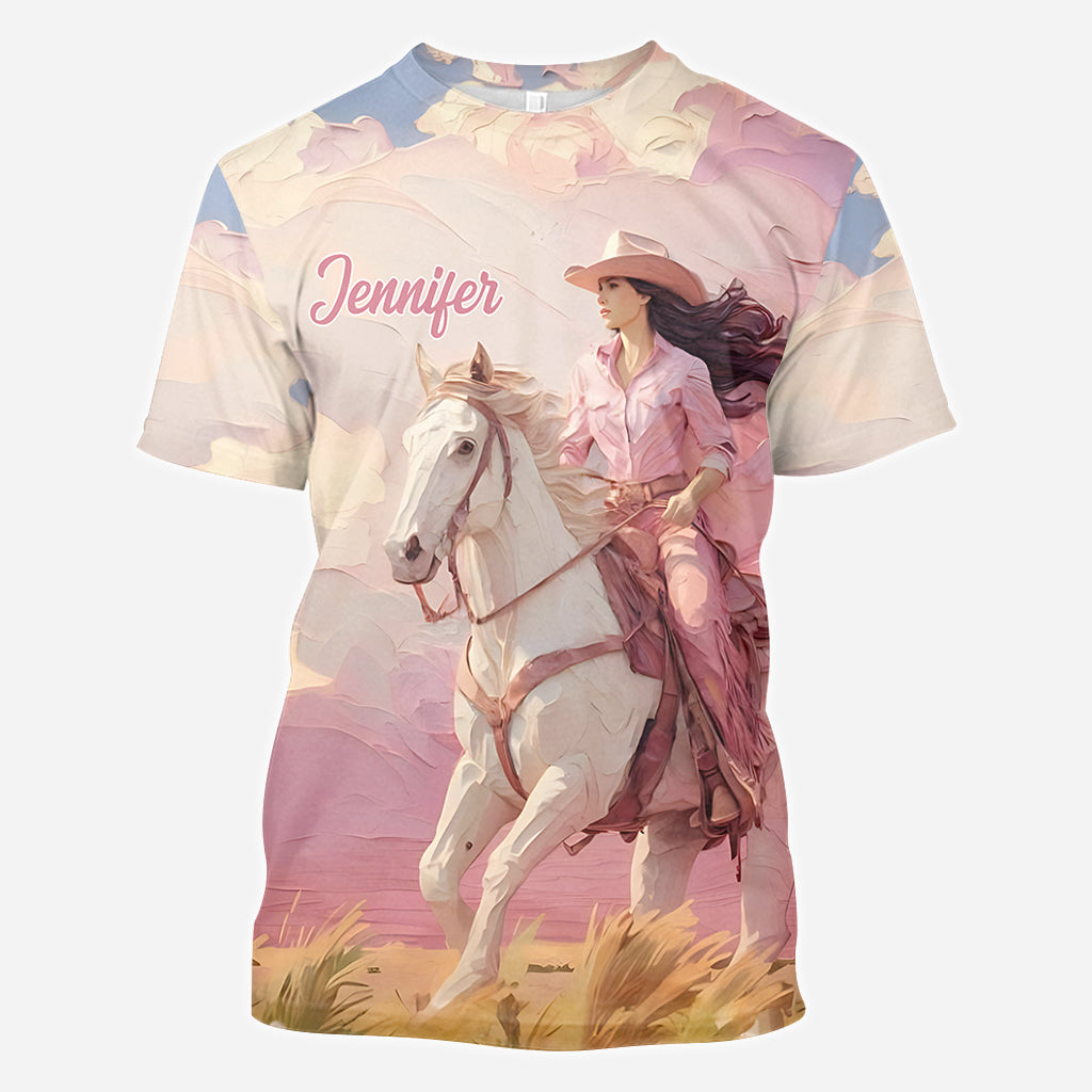 Pink Cowgirl - Personalized Cowgirl All Over Shirt