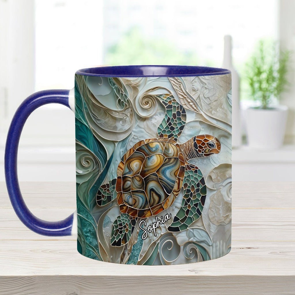 Personalisierte Tasse mit Schildkrötenmotiv