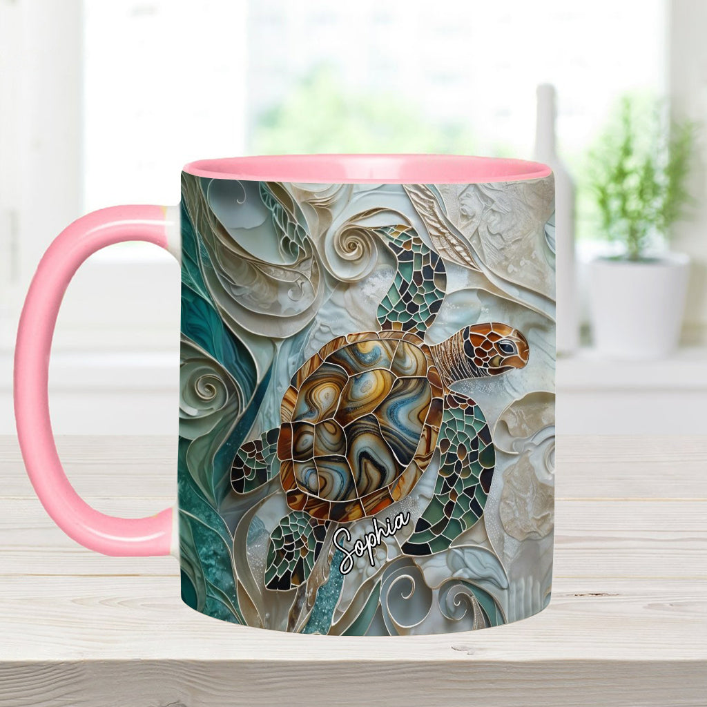 Personalisierte Tasse mit Schildkrötenmotiv