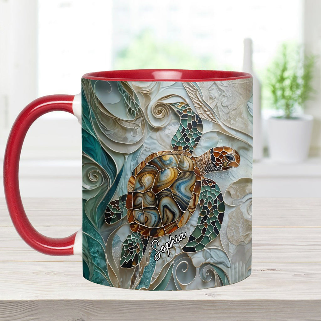 Personalisierte Tasse mit Schildkrötenmotiv