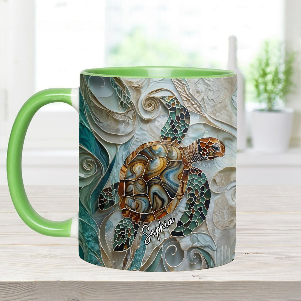 Personalisierte Tasse mit Schildkrötenmotiv