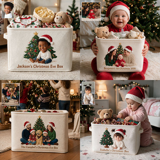 Christmas Eve Box - Personalized Kid Rectangle Storage Basket