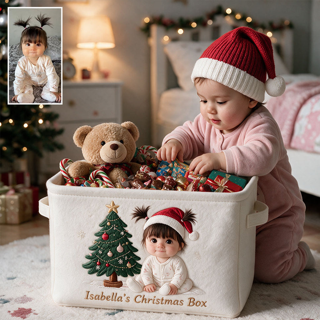 Christmas Eve Box - Personalized Kid Rectangle Storage Basket