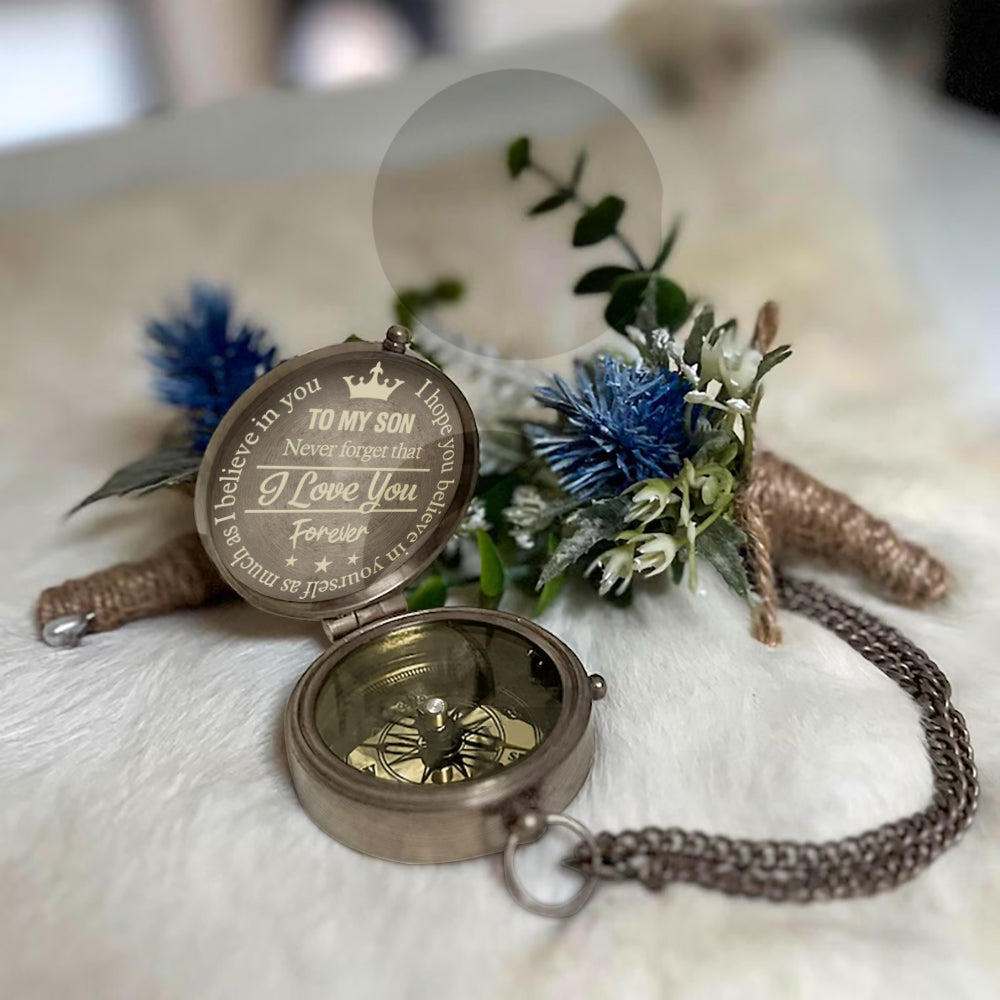 To My Son I Love You Forever - Personalized Father Compass