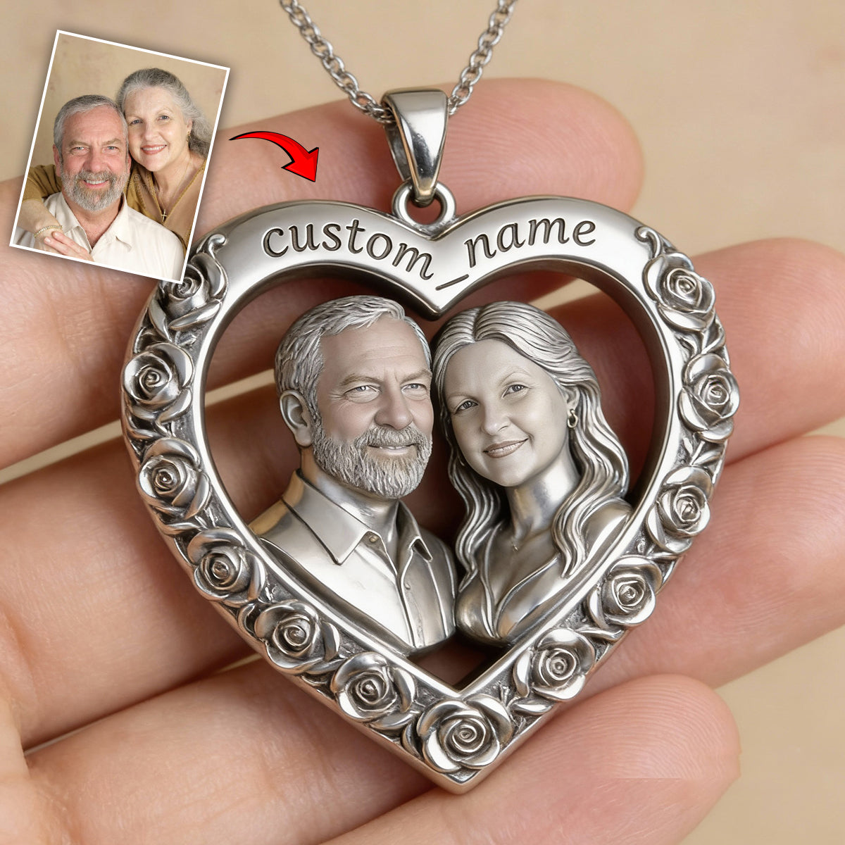 Ich liebe dich – Personalisierte Acryl-Halskette mit Pärchenanhänger
