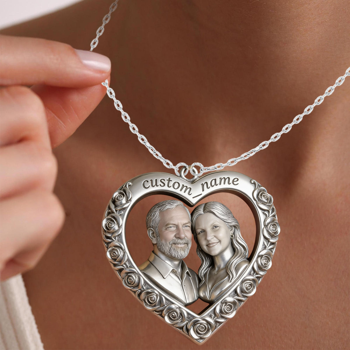 Ich liebe dich – Personalisierte Acryl-Halskette mit Pärchenanhänger