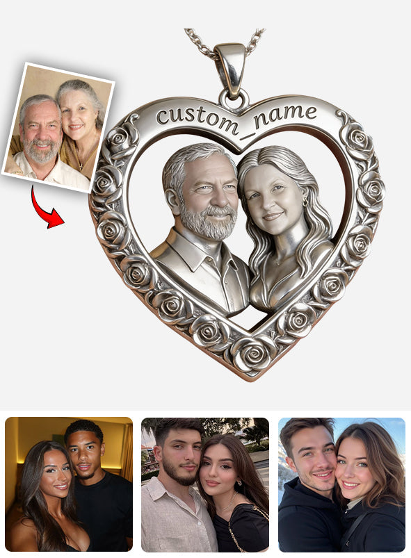Ich liebe dich – Personalisierte Acryl-Halskette mit Pärchenanhänger