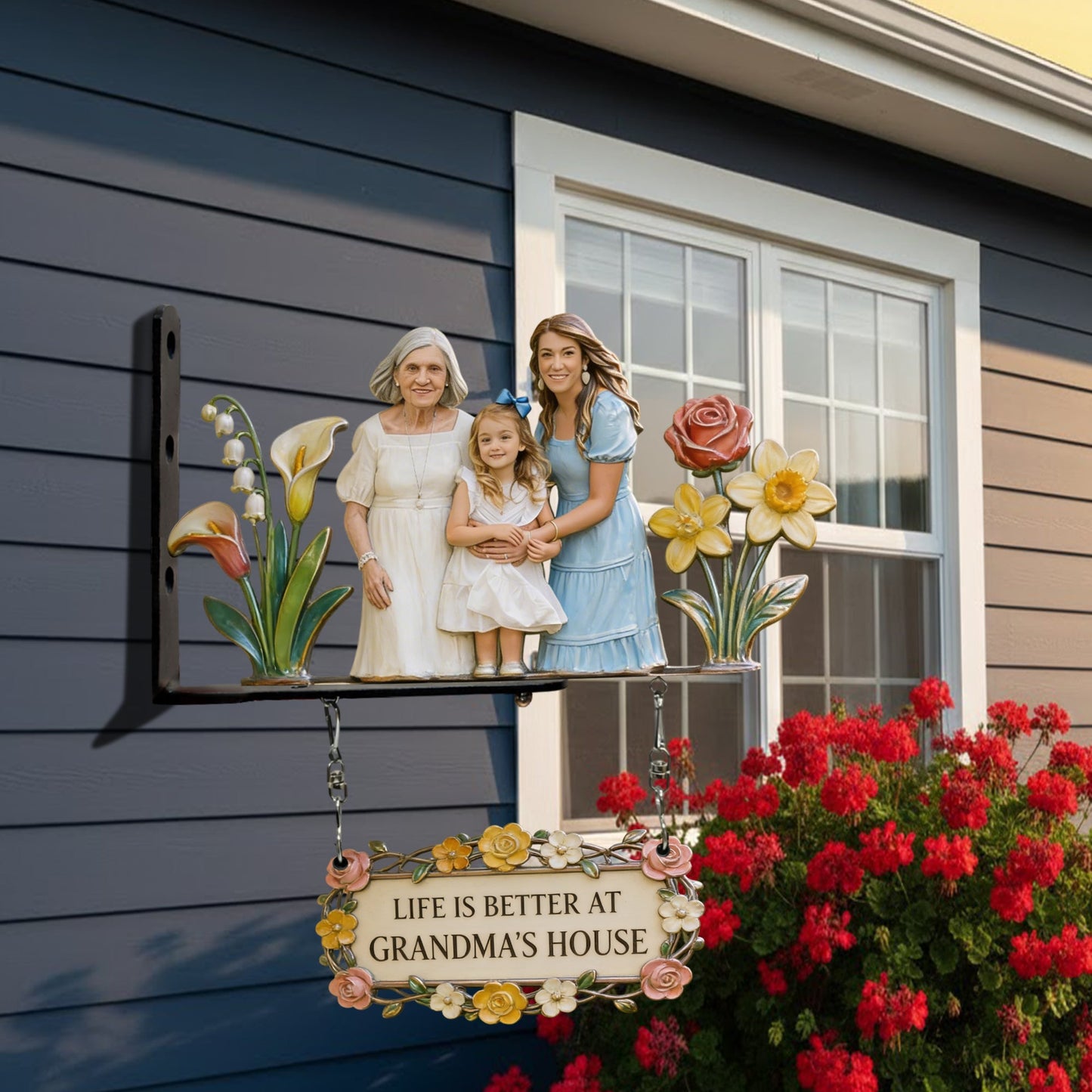 Custom Any Photo Perfect Gift For Grandparent - Personalized Grandma Wooden Wall Mount Sign