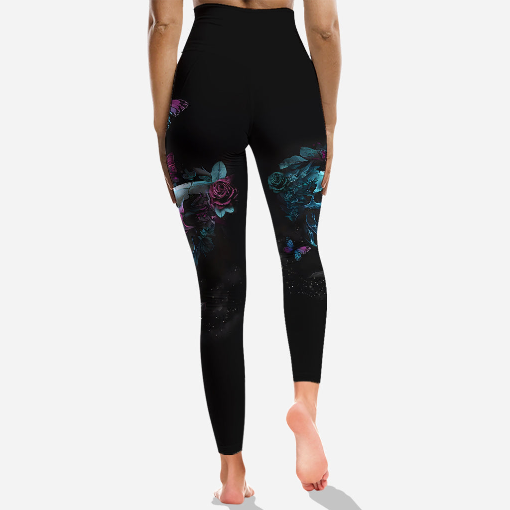 „Du und ich, wir schaffen das“ – Personalisierter Totenkopf-Hoodie und Leggings