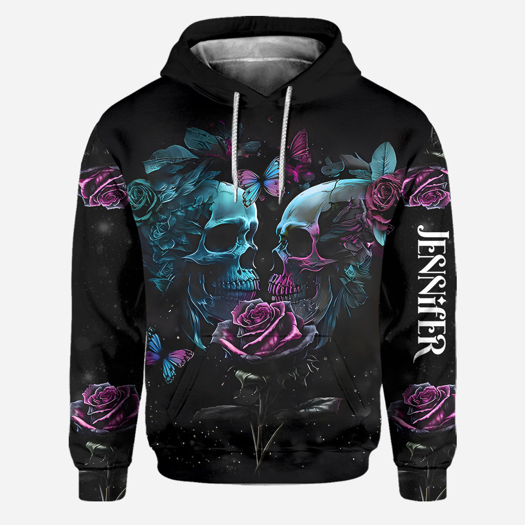 „Du und ich, wir schaffen das“ – Personalisierter Totenkopf-Hoodie und Leggings