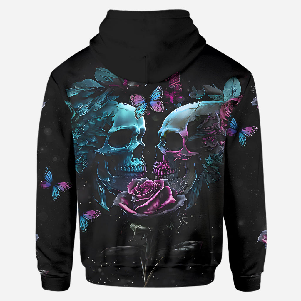 „Du und ich, wir schaffen das“ – Personalisierter Totenkopf-Hoodie und Leggings