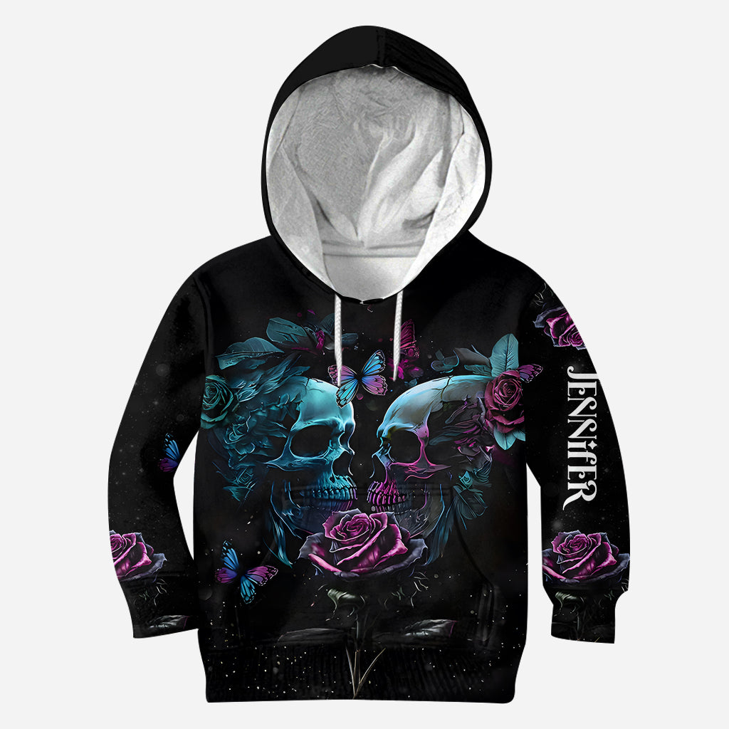 „Du und ich, wir schaffen das“ – Personalisierter Totenkopf-Hoodie und Leggings