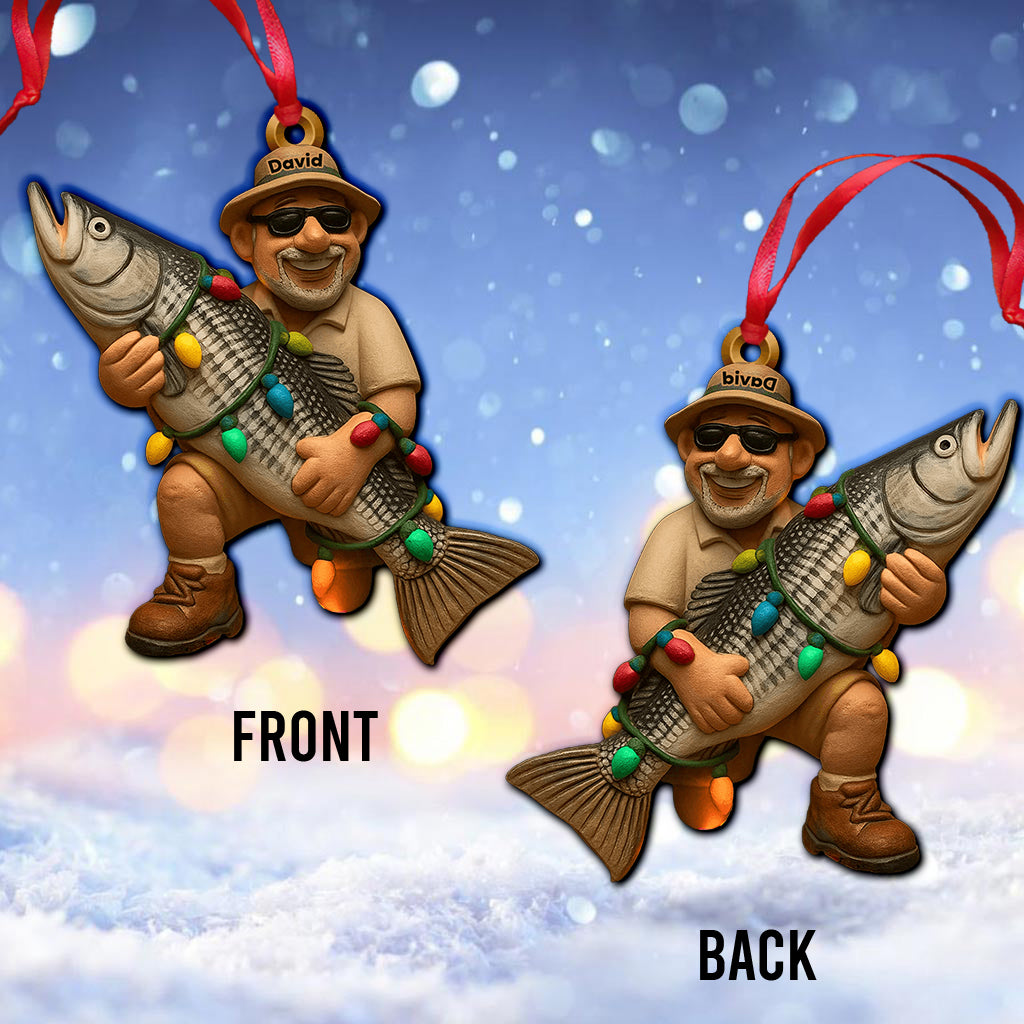 Fröhliche Fischweihnachten – Personalisierter transparenter Angelschmuck