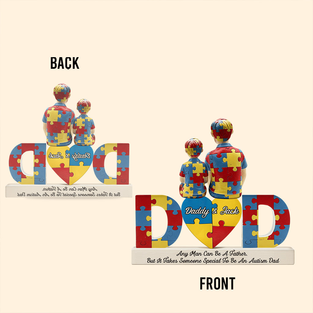 Autismus-Papa – Personalisierte Acrylplakette in individueller Form zur Sensibilisierung für Autismus