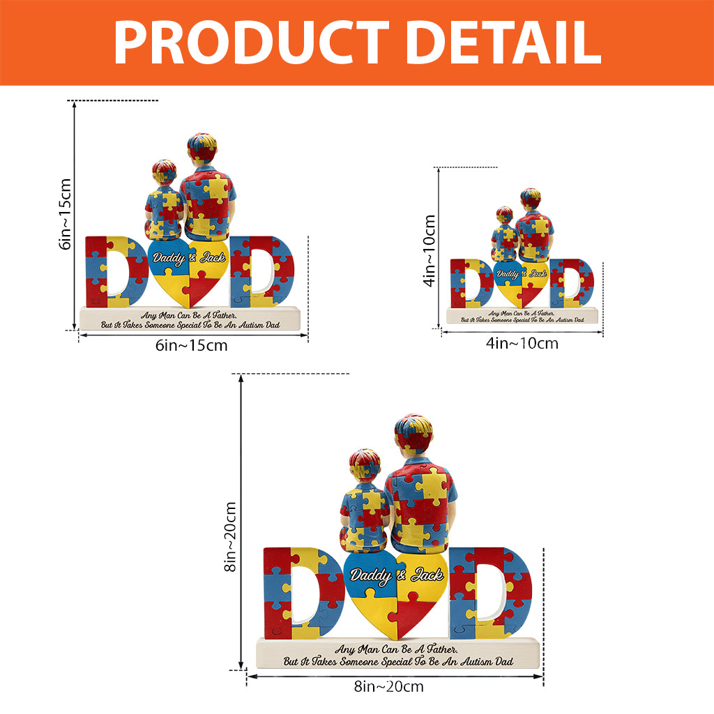 Autismus-Papa – Personalisierte Acrylplakette in individueller Form zur Sensibilisierung für Autismus