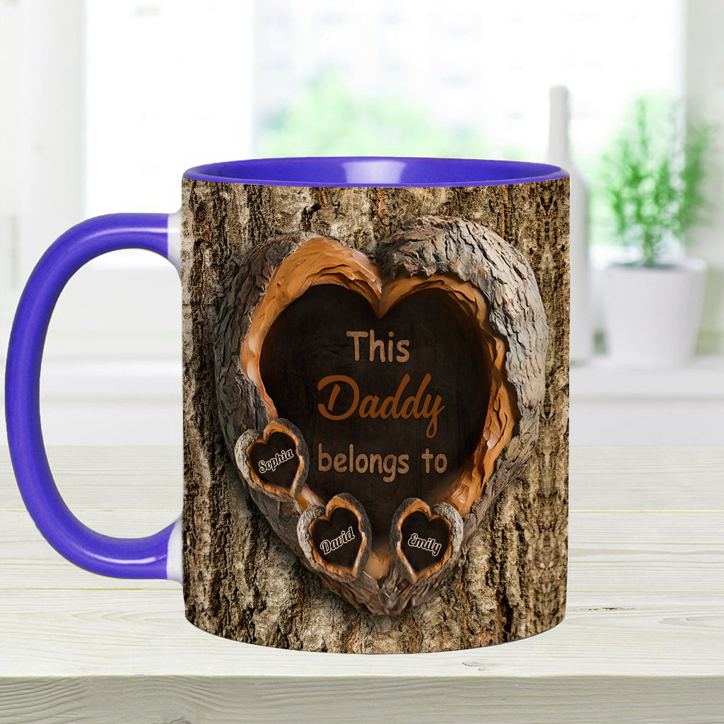 Daddy's Hearts - Personalized Father Accent Mug