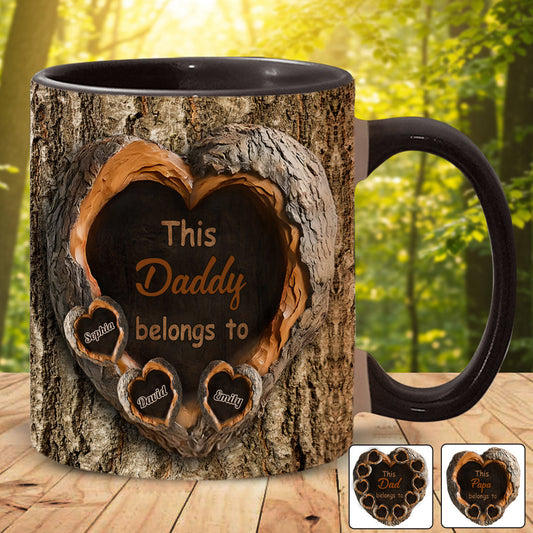 Daddy's Hearts - Personalized Father Accent Mug