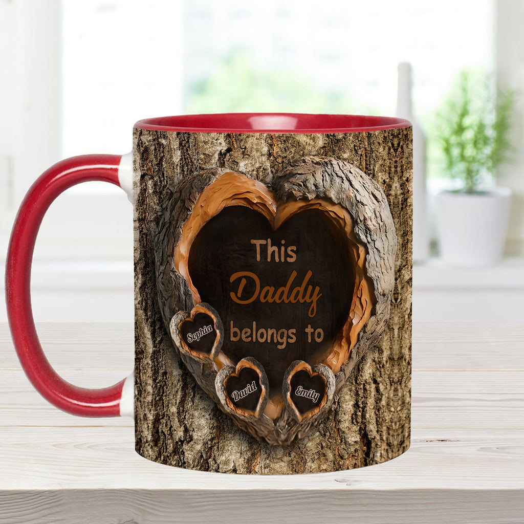 Daddy's Hearts - Personalized Father Accent Mug
