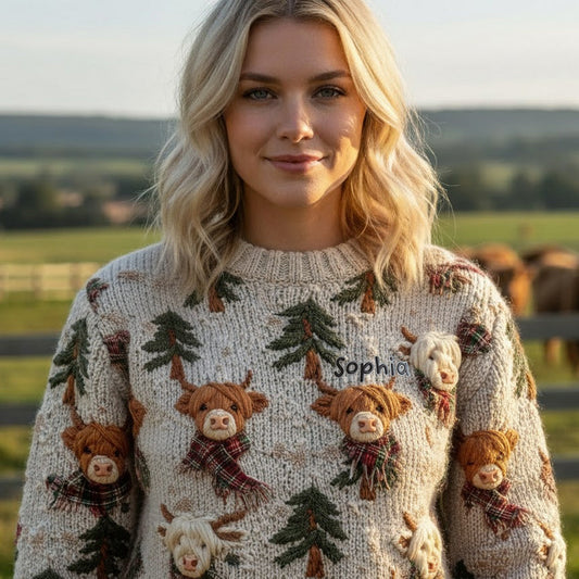 Liebe Hochlandrinder - Personalisierter Hochlandrinder-Pullover