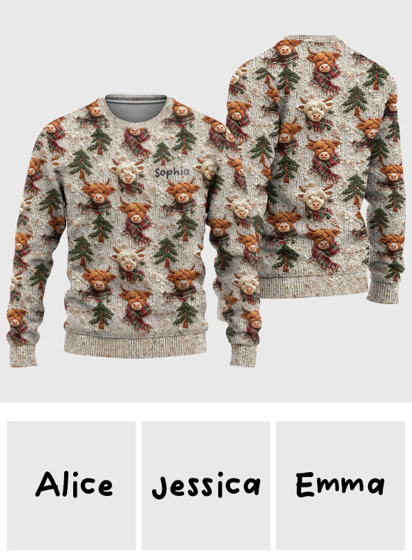 Liebe Hochlandrinder - Personalisierter Hochlandrinder-Pullover