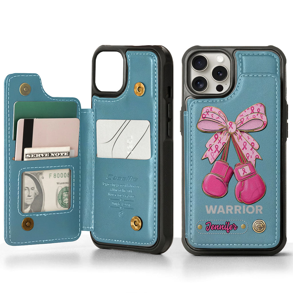 Warrior - Personalized Breast Cancer Awareness Wallet Phone Case